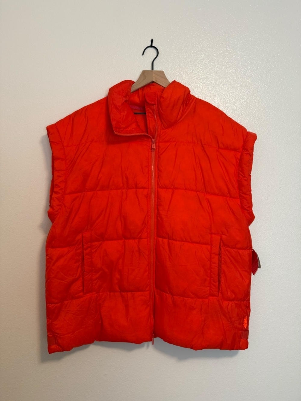 FP Movement - In A Bubble Puffer Flame Orange Red Oversized Zip Vest - Large - Picture 5 of 15